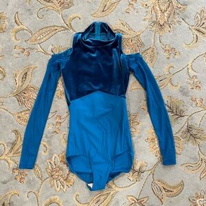 Turquoise Eleve leotard-size Medium-shoulder cut outs-like new